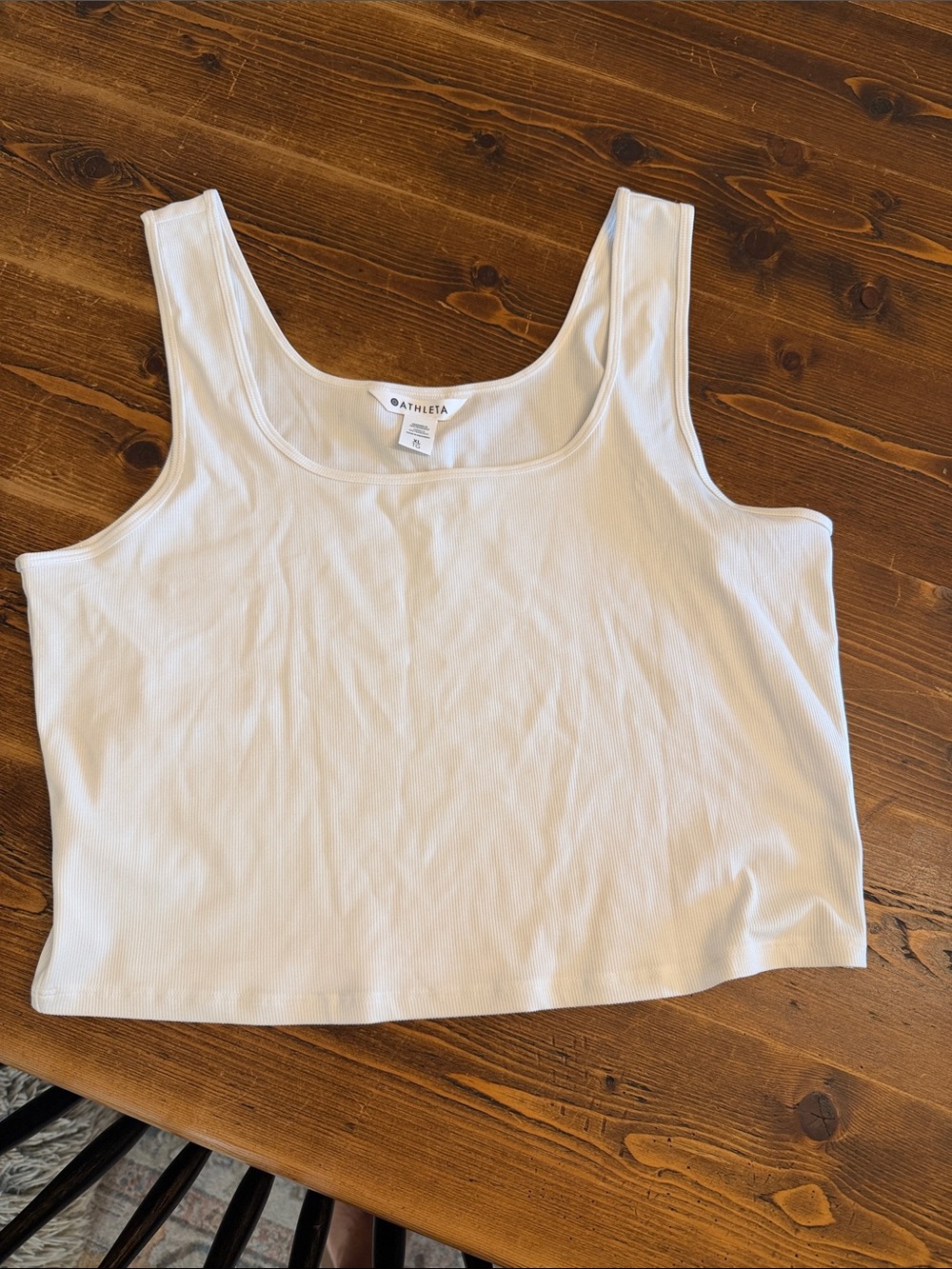 Athleta signature rib square neck crop tank